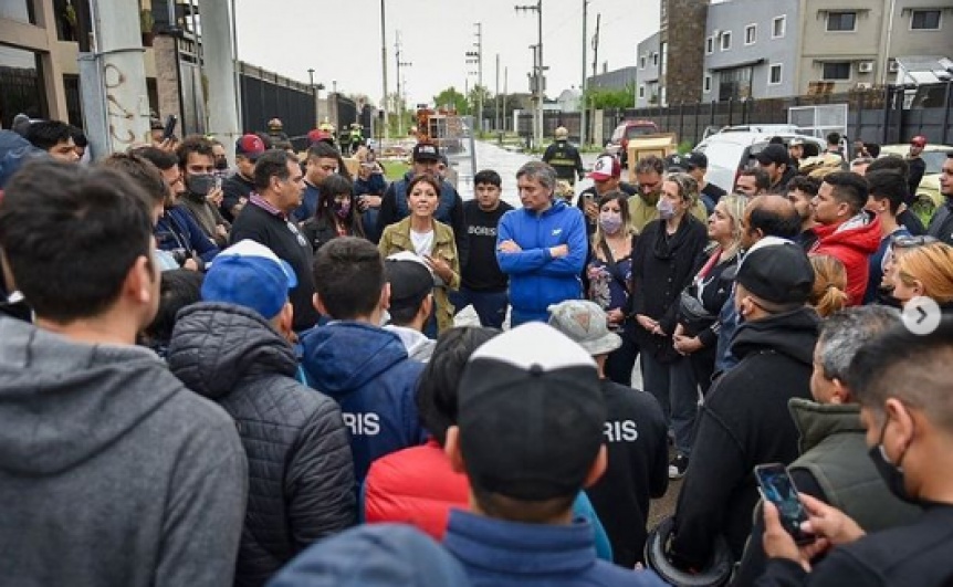 Mayra Mendoza junto a Mximo Kirchner hablaron con trabajadores de Boris SA