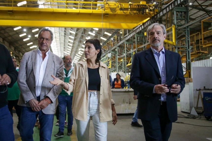 Mayra Mendoza y Daniel Scioli visitaron la empresa metalrgica Secin SA