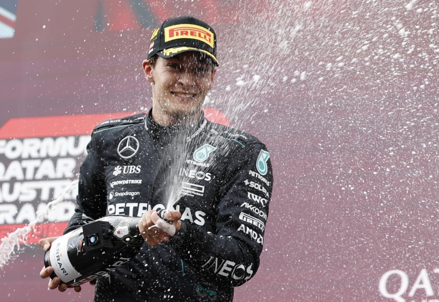 Russell festej tras un increble final en el Gran Premio de Austria
