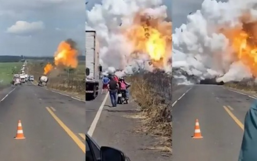 VIDEO | Impresionante explosin de un camin cisterna dej seis heridos