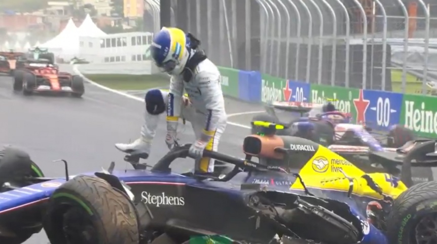 Accidente y abandono de Franco Colapinto en el Gran Premio de San Pablo