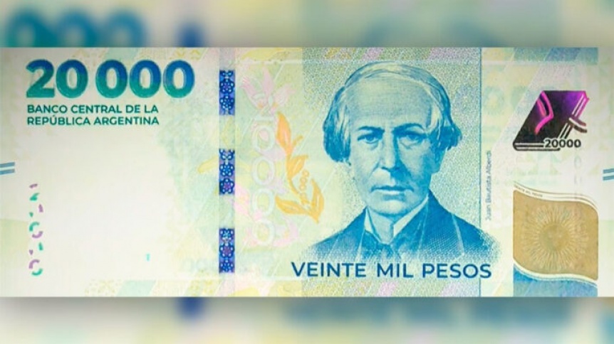 El Banco Central lanz el nuevo billete de $20.000 con la imagen de Juan Bautista Alberdi