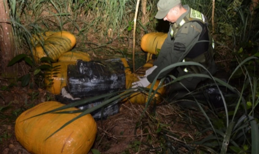 Abandonan ms de 324 kilos de marihuana tras una persecucin en la selva misionera