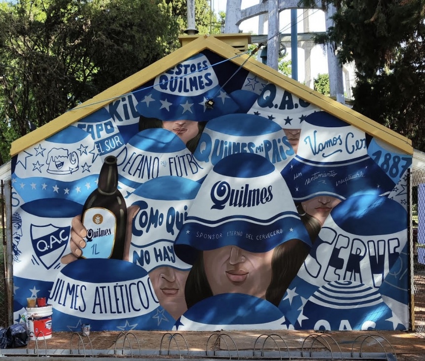 Quilmes rinde homenaje a los hinchas cerveceros con murales en el Parque de la Cervecera y en la cancha