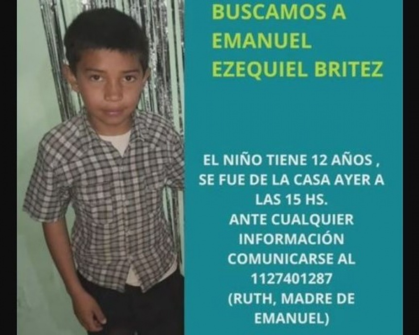 Buscan a Emanuel, un nene de 12 aos que fue a una clase de guitarra el domingo y desapareci