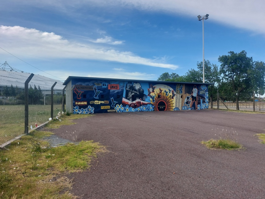 A 20 aos de Croman, el Instituto Cultural realiz  un mural homenaje en el Estadio Diego Armando Maradona