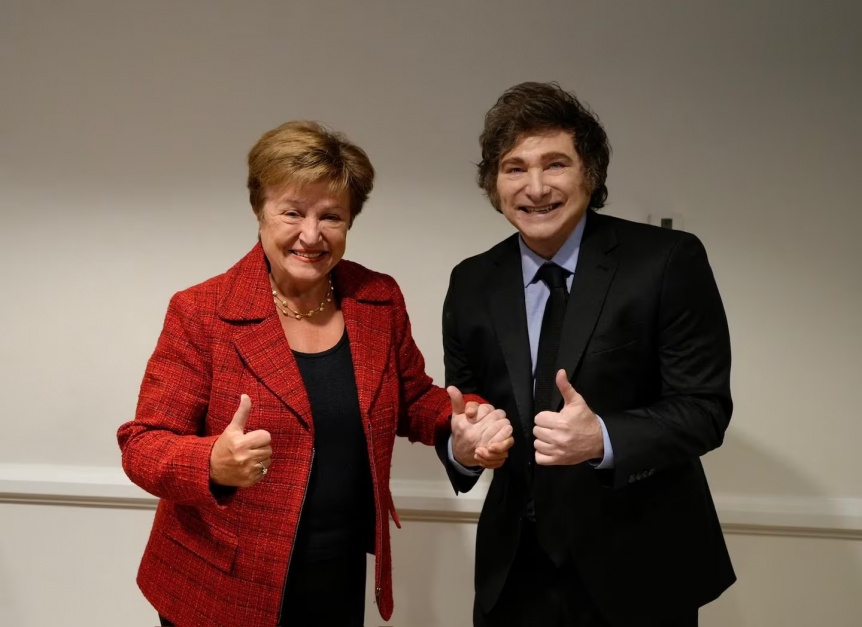 Milei se estuvo con Kristalina Georgieva, directora del FMI, quien asegur que la reunin fue 