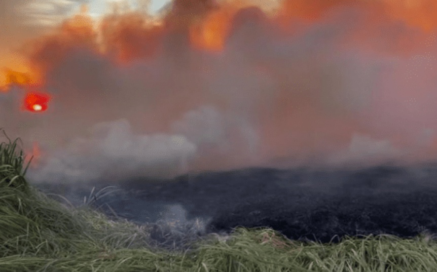 Controlaron el incendio en la reserva natural de Hudson tras un da de arduo trabajo