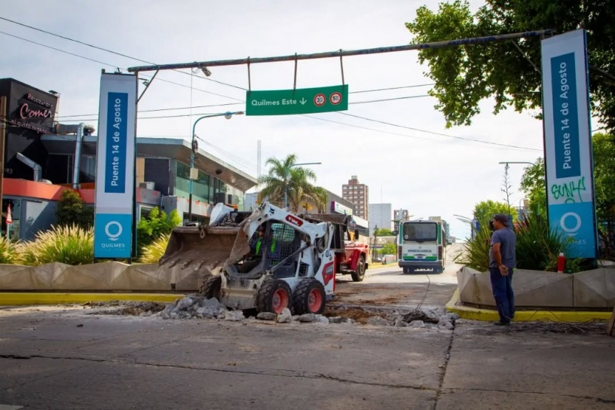 Avanza el plan de bacheo de hormign en calles y avenidas de Quilmes con financiamiento municipal